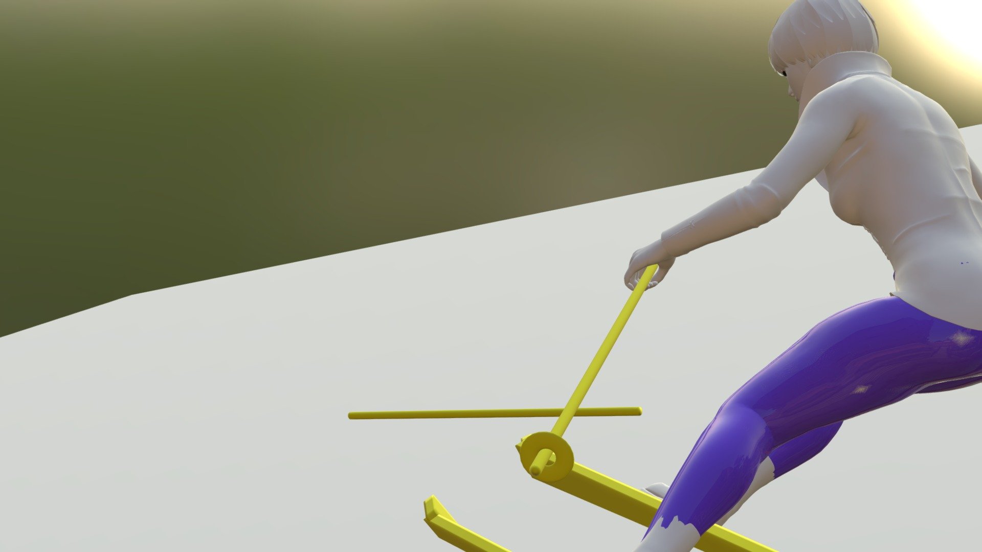 Transition keeing weight on a Downhill Ski 3D model by nishidaken2