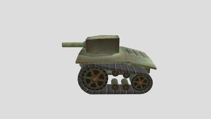 Low Poly Tank 3D Model