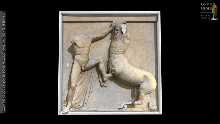 3D rendering of Metope South 26 (Parthenon)