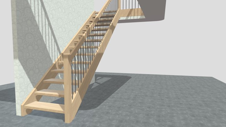 HOUSED STRINGER_PTP RAILING 3D Model