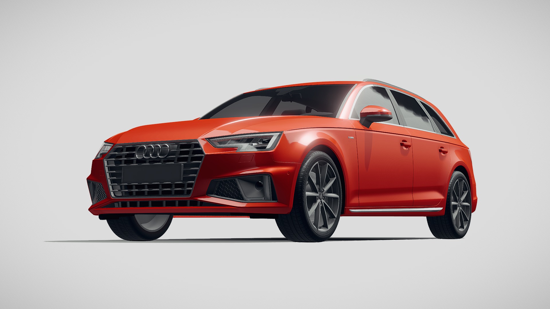 3D model Audi A4 S-Line Avant 2019 - This is a 3D model of the Audi A4 S-Line Avant 2019. The 3D model is about a red sports car.