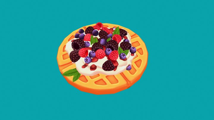 Fruit Waffle 3D Model