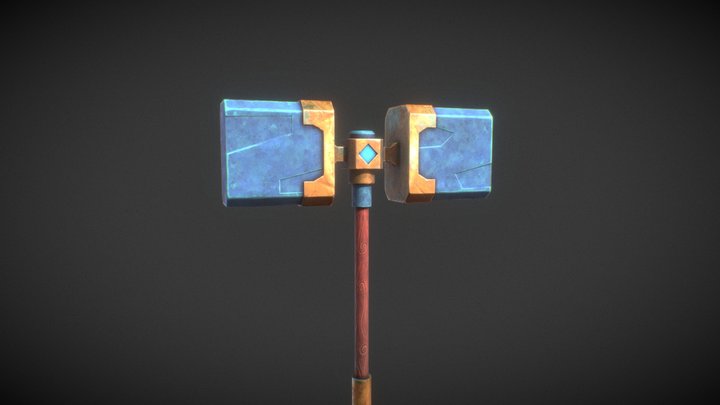 Hexvolt Hammer | 3D Lowpoly Stylized Weapon 3D Model