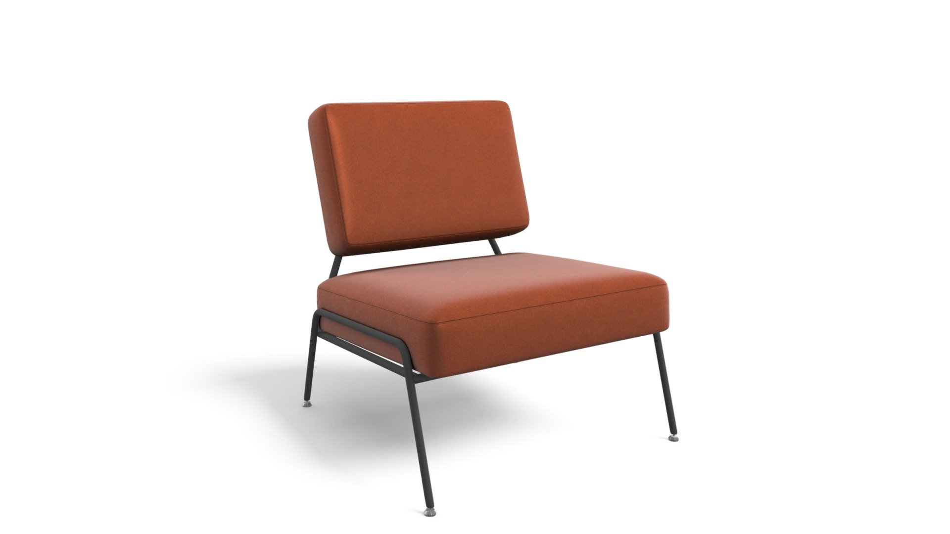 Knox Accent Chair, Chestnut Brown Leather Download Free 3D model by