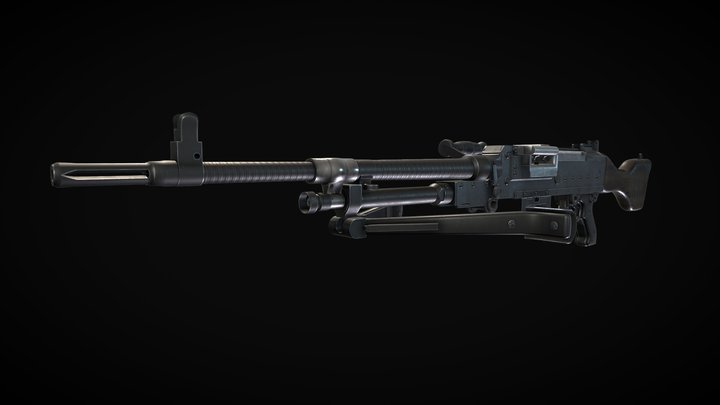 T74_Machine Gun 3D Model