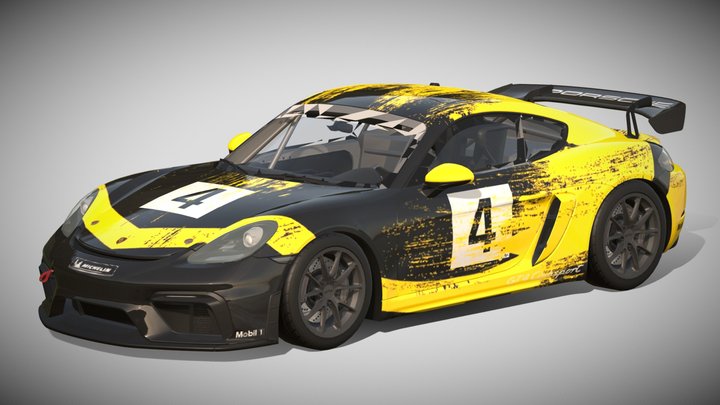 2018 Porsche 718 Cayman GT4 Clubsport – Free 3D Model STL