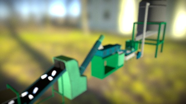 Equipment for processing plastics into granules 3D Model
