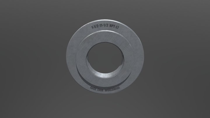 1-1/2-11-1/2 NPT-L1 Pipe Ring Gage 3D Model