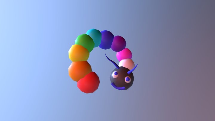 paint palette caterpillar 3D Model