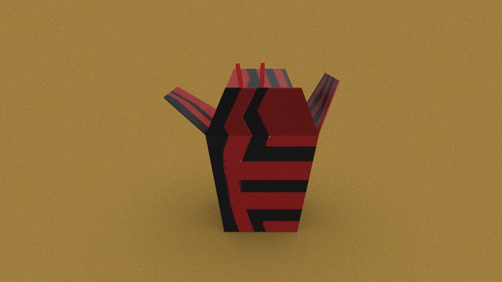 Low Quality Asian Food Box 3D Model