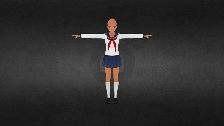 Gyaru Long Uniform 3D Model