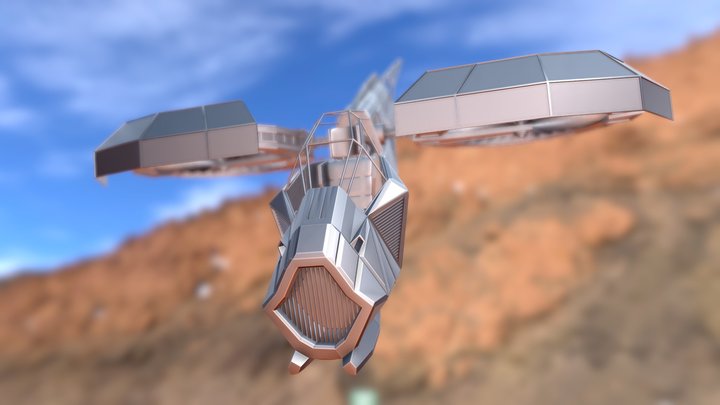 VTOL Ship with interior 3D Model
