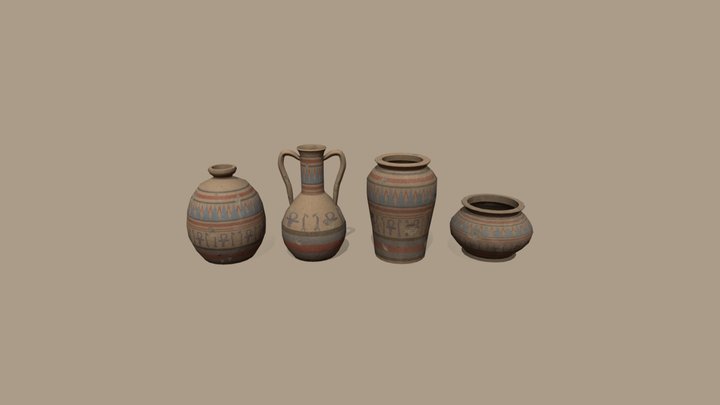 Egyptian pottery 3D Model