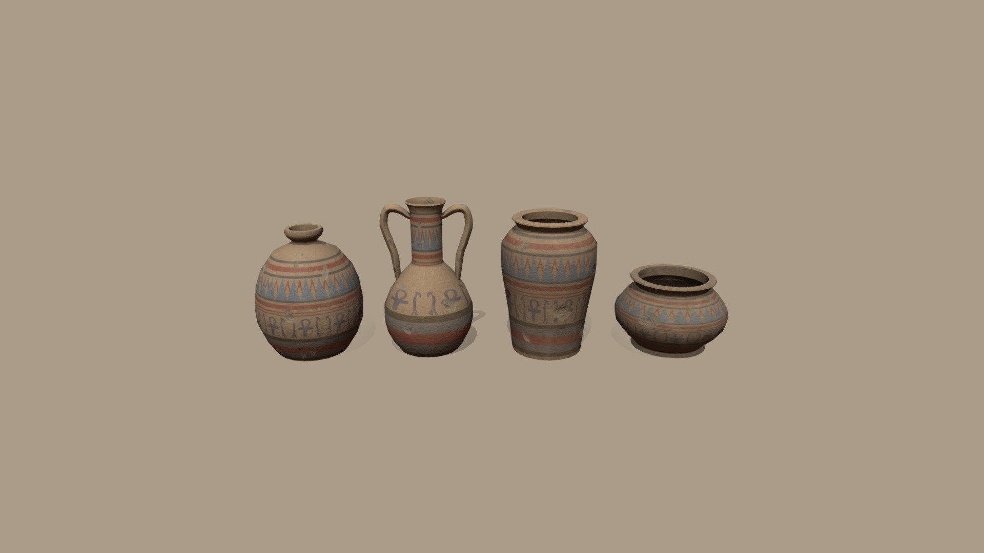Egyptian pottery Download Free 3D model by Kristiyan Marinov