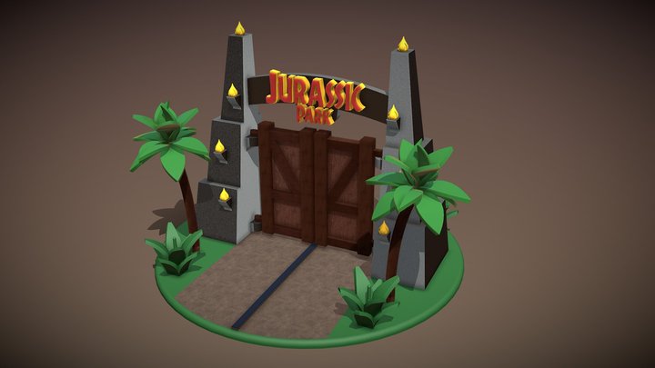 Portail de Jurassic Park 3D Model