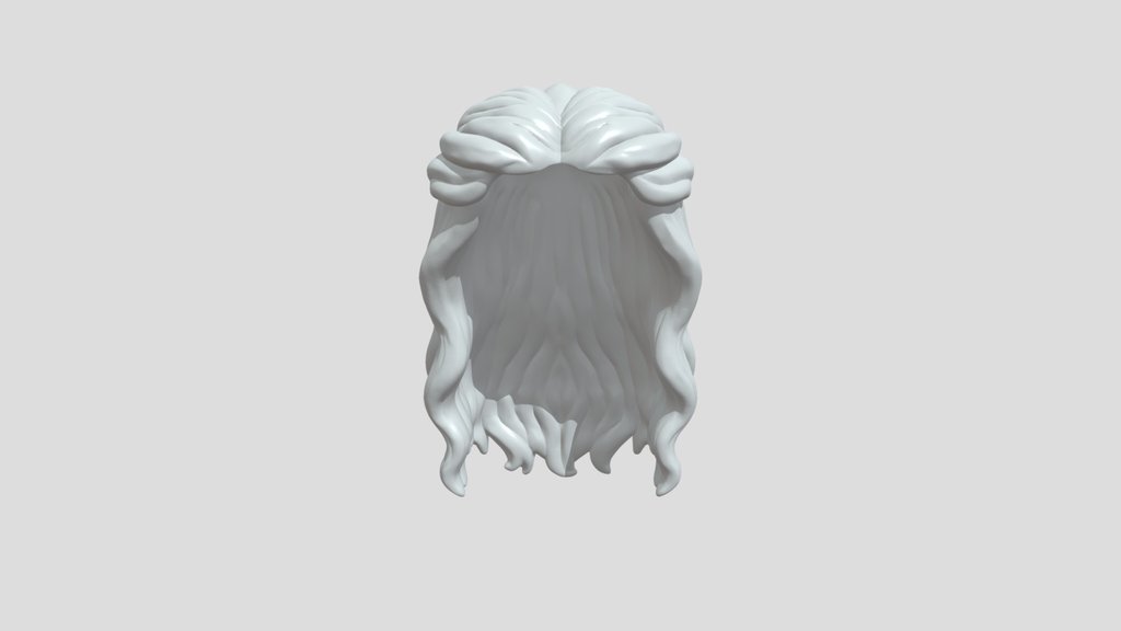 3D styled long black wavy hair