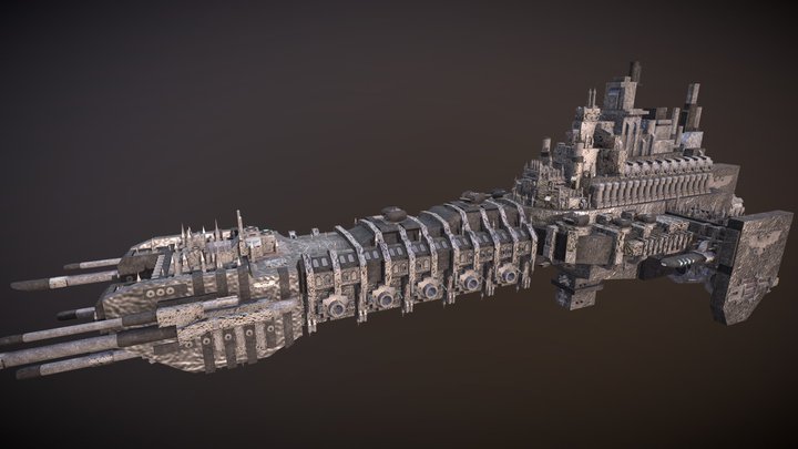 Warhammer 40k Battle Barge 3D Model