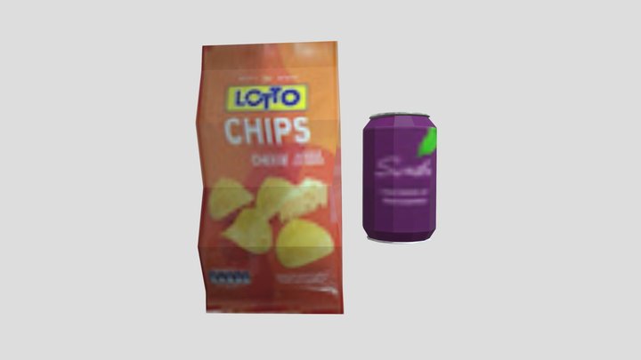 Chips and Soda in ps1 Style 3D Model