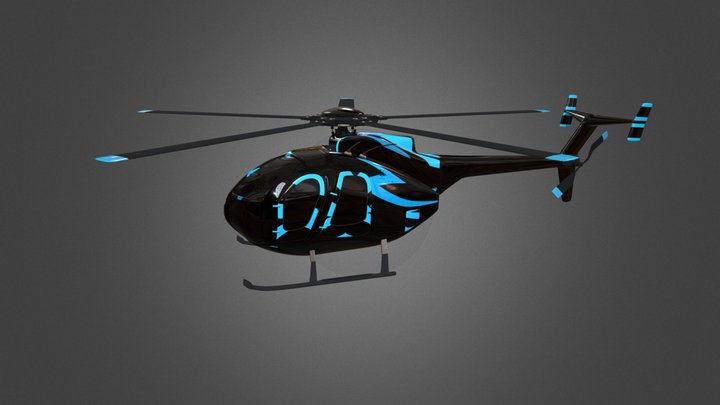 helicopter MD530F 3D Model