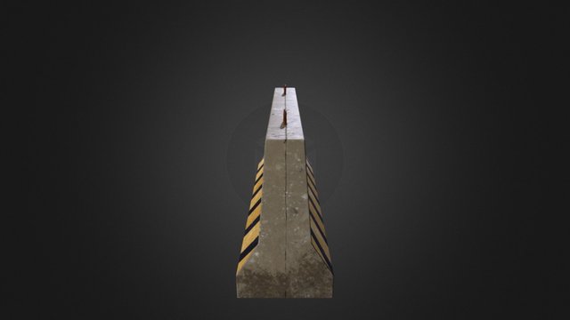 Concrete Barrier HQ (Warning) – Modello 3D gratuito STL