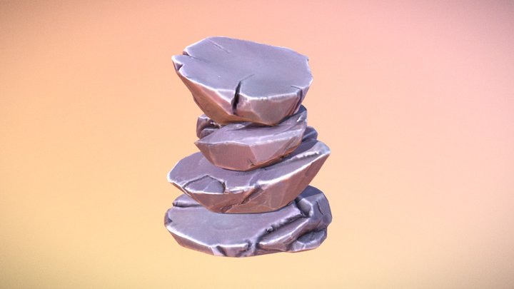 Low poly rock 3D Model