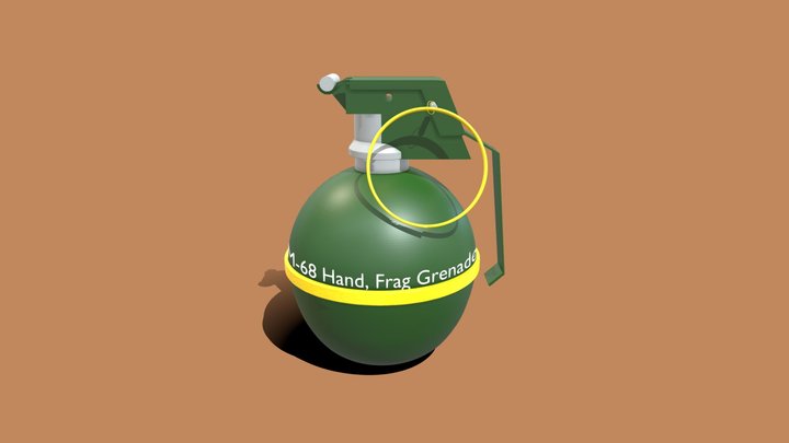 M-68 Hand Frag Grenade 3D Model