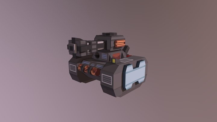 Low poly Tank 1 3D Model