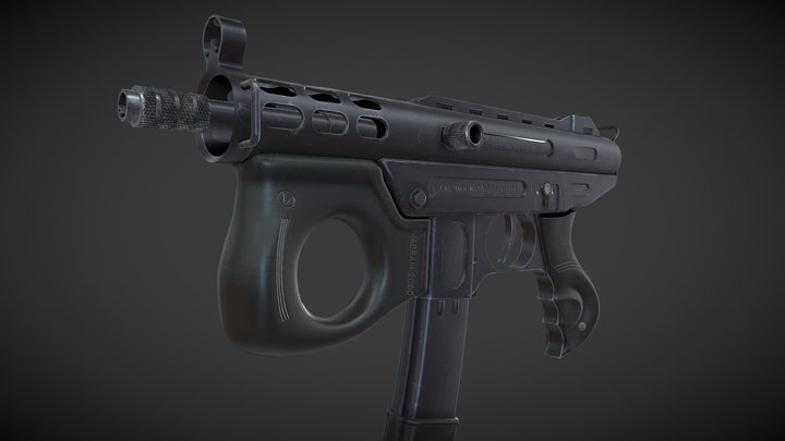 Agram 2000 submachine gun 3D Model