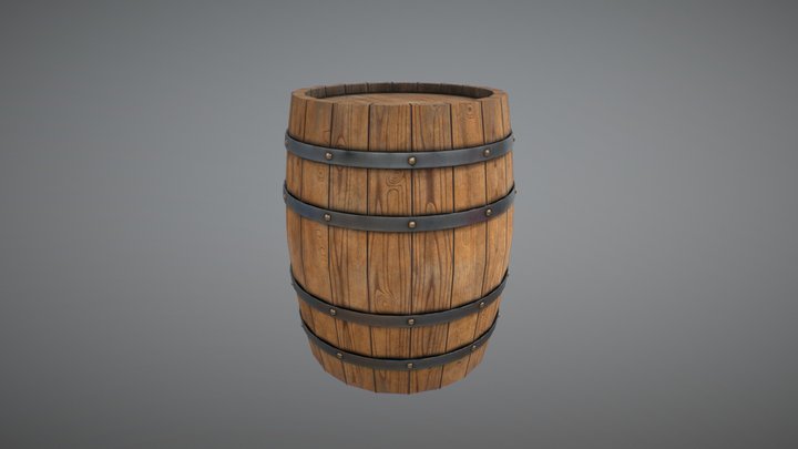Wood barrel 3D Model