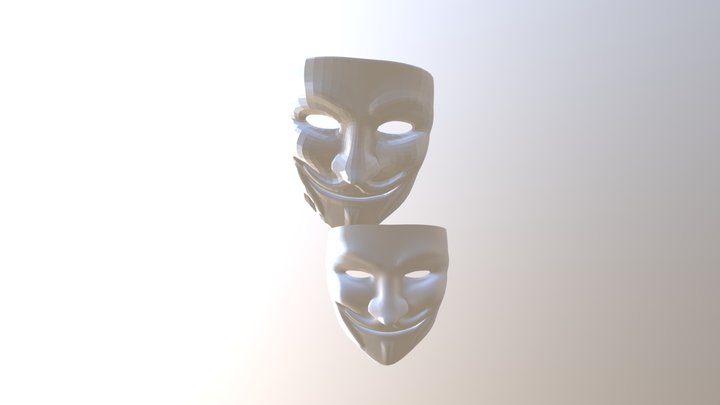 Anonymous Mask (Low & High Poly) 3D Model