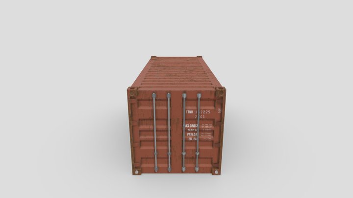 20ft Red - Shipping Container 3D Model