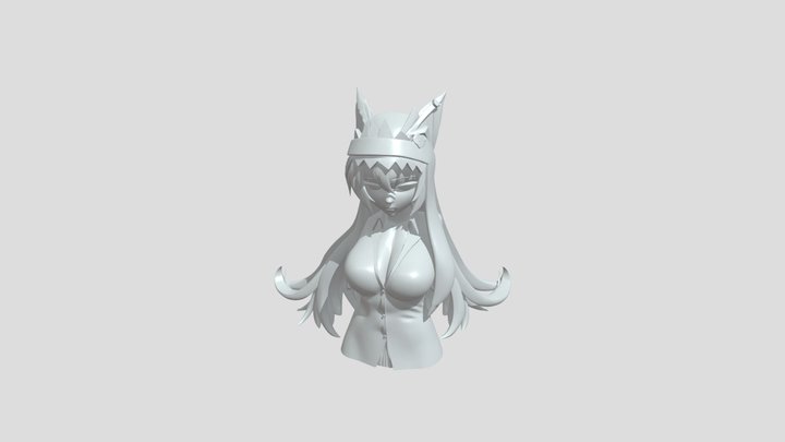 Anime girl in shark hat 3D Model