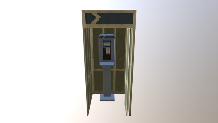 Retro Phone Booth 3D Model
