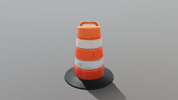 Stylized Traffic Barrel 3D Model