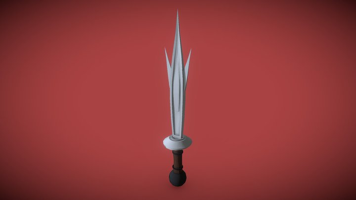Triple Bladed Sword - Stylized 3D Model