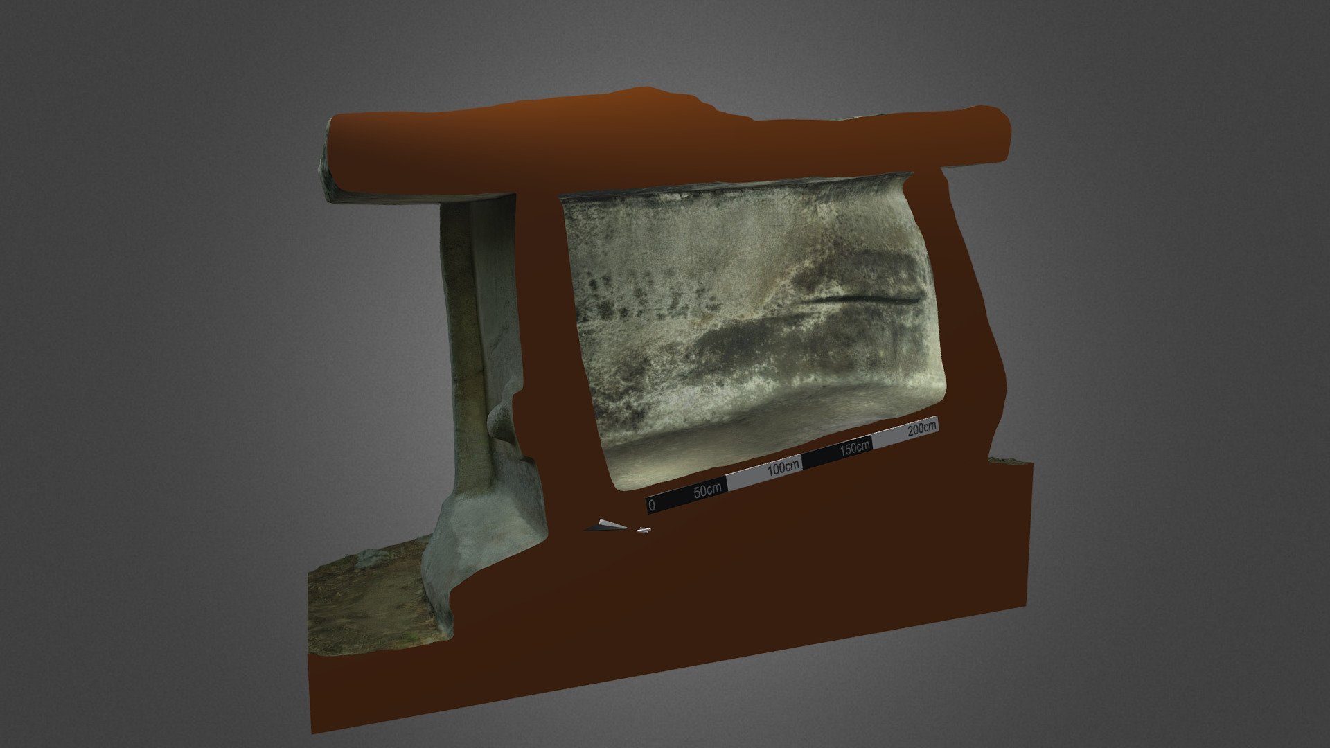 Trough-shaped dolmen Spunetam - 1(cross-section)