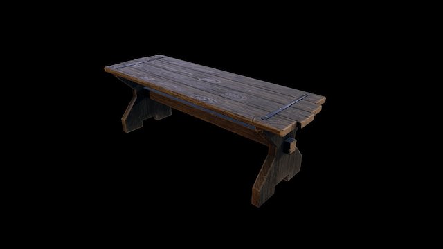 Medieval Table Prop 3D Model
