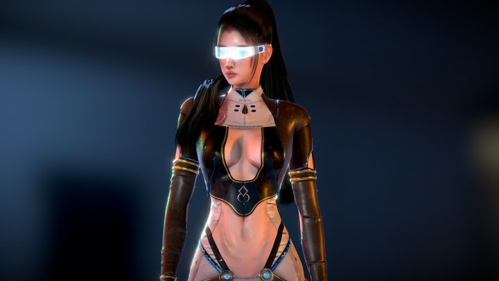 Futuristic Suit Woman - GameReady 3D Model