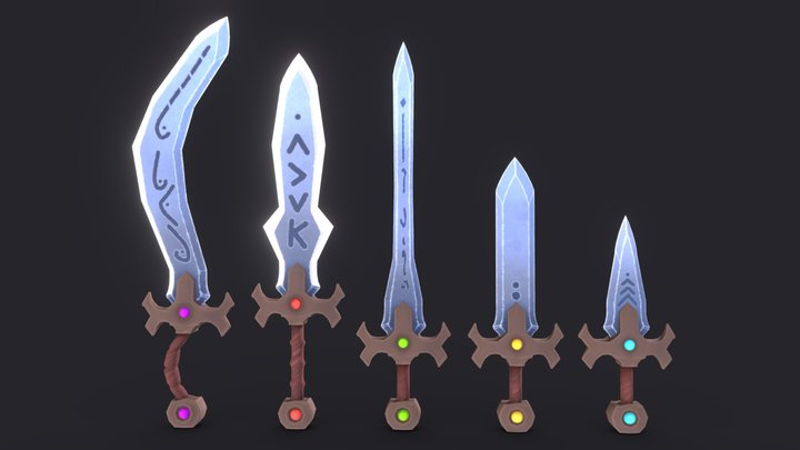 Fantasy Sword Pack - Low Poly 3D Weapon 3D Model