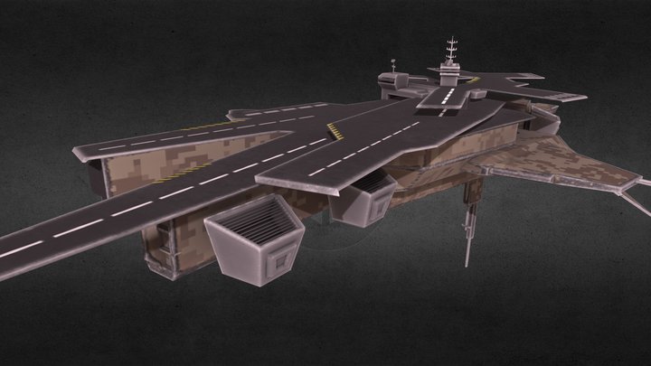 Flying aircraft carrier 3D Model