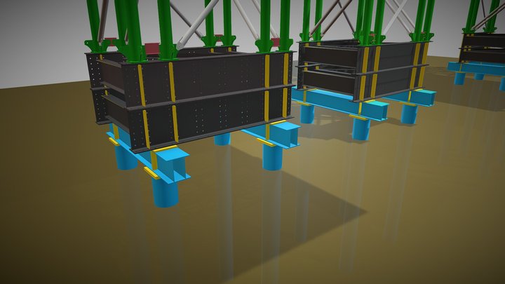 Обстройка временных опор 3D Model