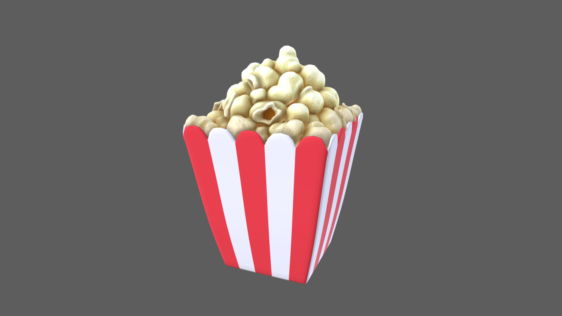 3D model Popcorn - This is a 3D model of the Popcorn. The 3D model is about a cup of popcorn.