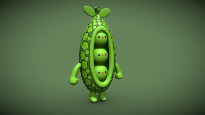 Cartoon Character - Glorious Pea 3D Model