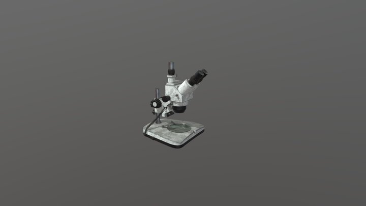 Microscope Vintage Textured 3D Model