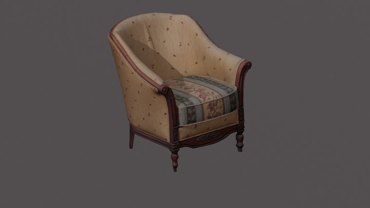 Fauteuil Jaune 3D Model