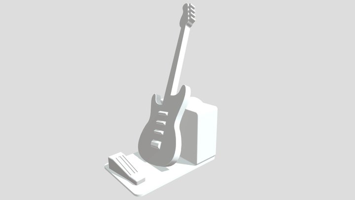 Electric Guatar Phone Stand 3D Model