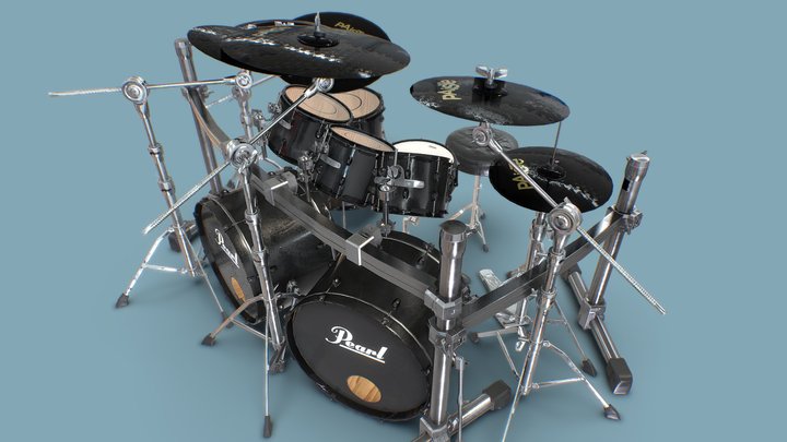 A Proper Drum Kit 3D Model
