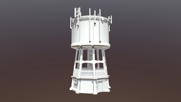 Middleton water tower with aerials 3D Model