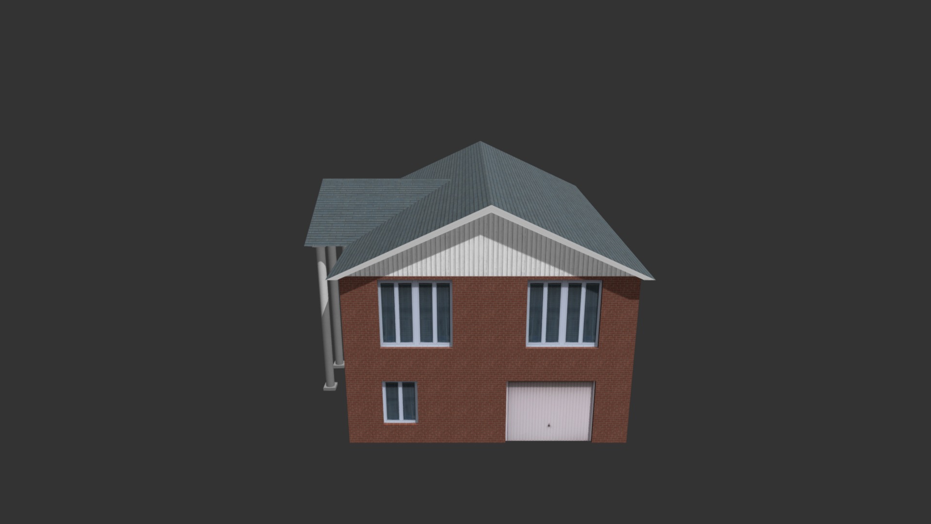 3D model House 08 - This is a 3D model of the House 08. The 3D model is about a house with a small roof.
