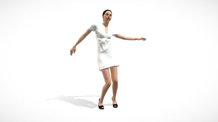 Girl Dress Party Dance ( Rigged Animated ) 3D Model